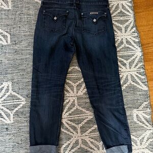 Hudson Bacara Crop Straight Cuffed vintage jeans triangle pocket 31 dark wash